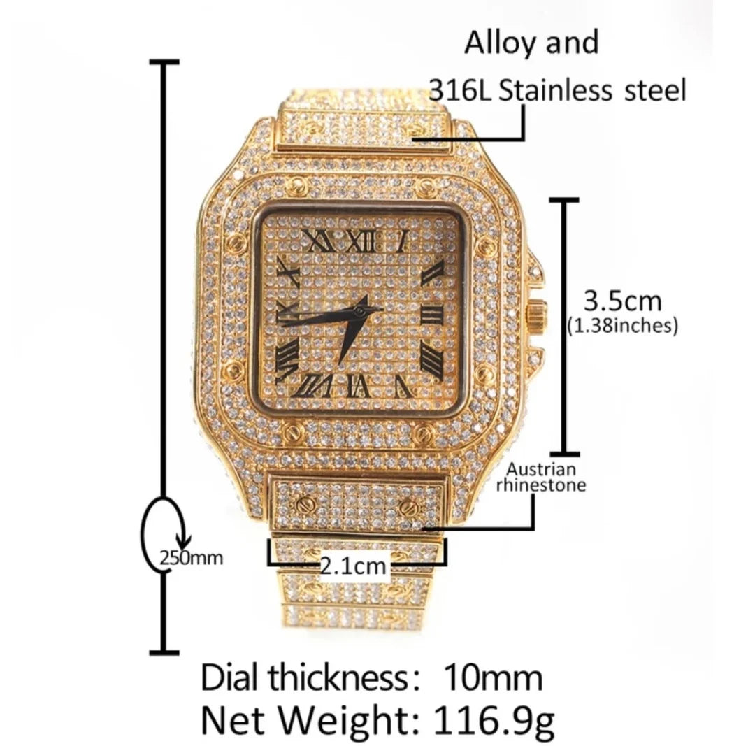 Luxury Brand Full Iced Out Diamond Watch