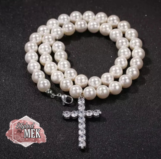 Pearl Cross Necklace